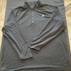 Russell Shirt Mens 2XL Black Dri-Power 360 1/4 Zip Pullover Athletic Performance